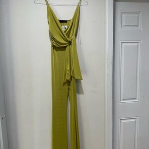 Sabora Vibrant Green Draped Jumpsuit